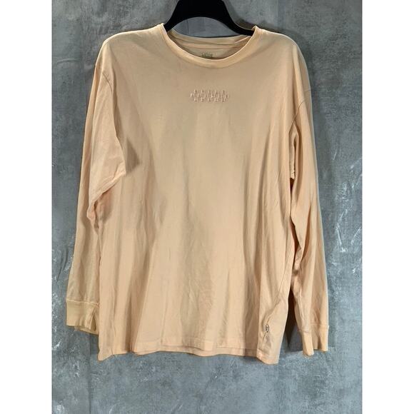 VANS Men's Beige Embroidered Detail Crewneck Long Sleeve T-Shirt SZ XS - Picture 1 of 9